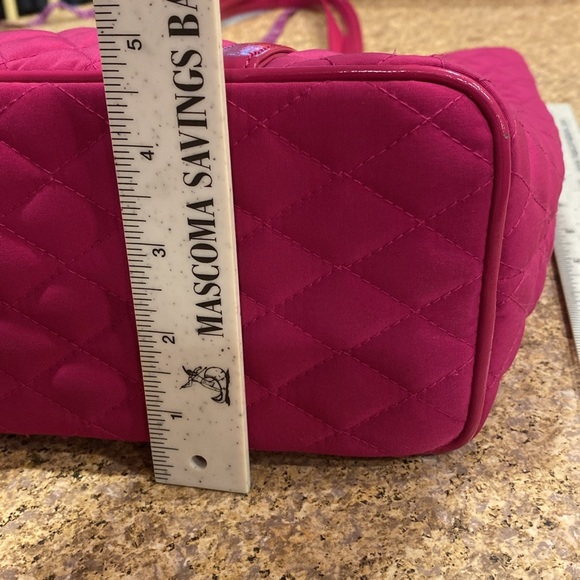 Vera Bradley Quilted Tote Fuchsia Shoulder Bag Purse - Picture 4 of 17